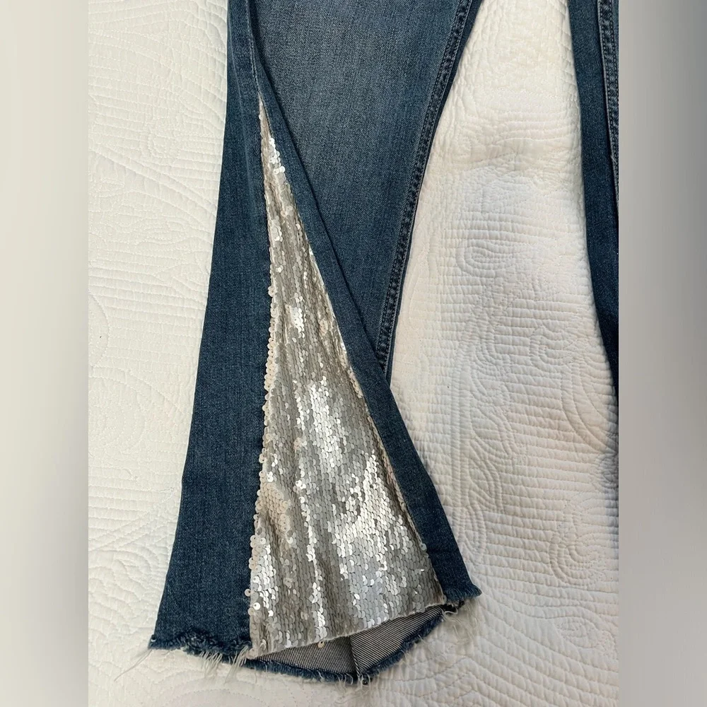 Anthro Pilcro and the Letterpress High-Rise Sequined Flared Jeans - Picture 4 of 9